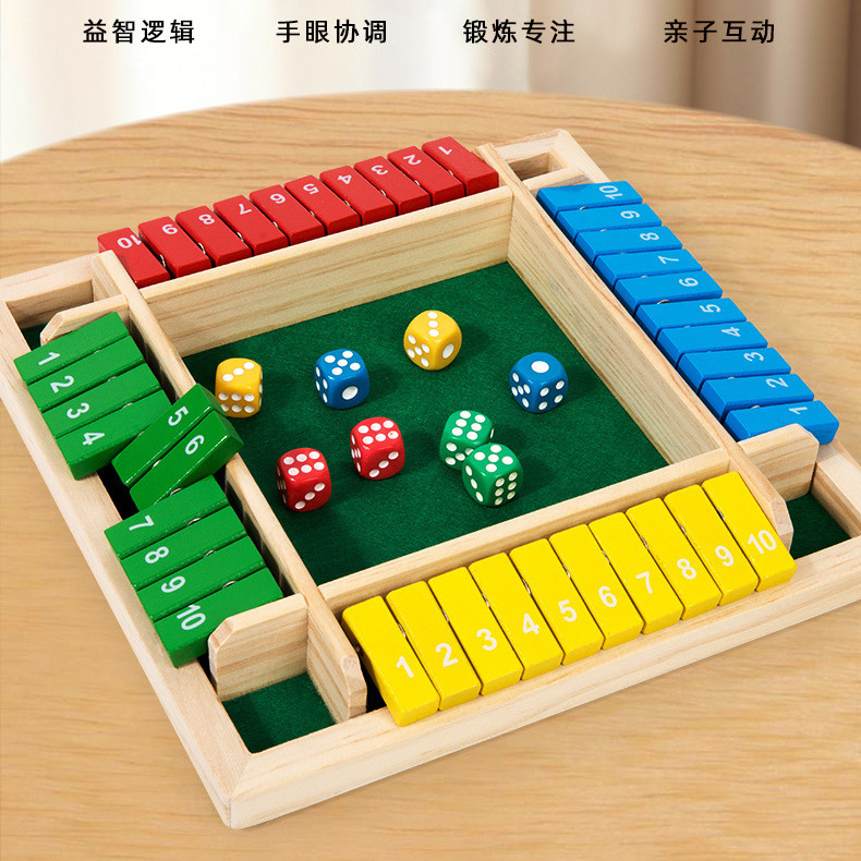 Juego Tablero de madera Barra Tablero Juego de dados Juego de mesa interactivo entre padres e hijos Ajedrez Juego de reunión de amigos