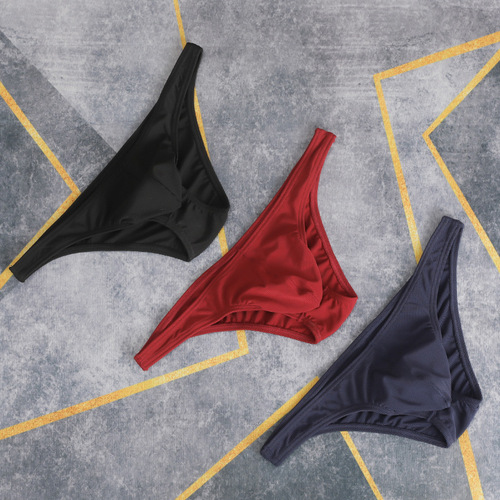Men's briefs, sexy, silky and outstanding thong, men's elastic, tempting, sporty, low-waist, cross-border wholesale