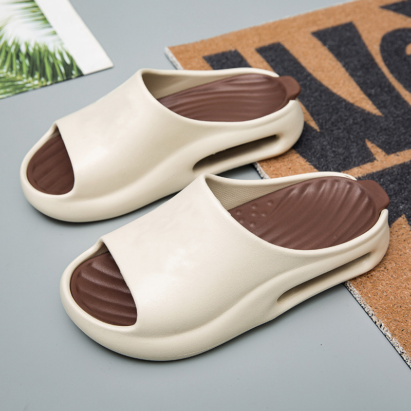 Zapatillas de coco para hombre, uso exterior de verano, antideslizante, pisando mierda, sandalias casuales, sandalias de playa al aire libre de fondo blando para adolescentes