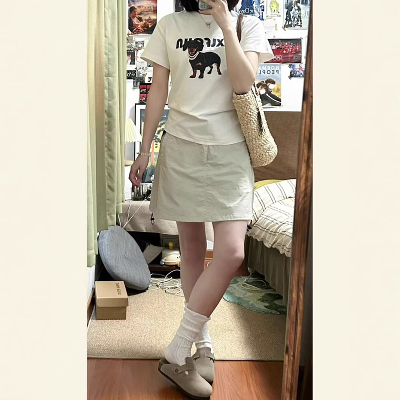 2026 New Style Dachshund Dog Fun Print Short-Sleeve Women's Trendy Versatile Round-Neck Slim-Fit T-Shirt Top