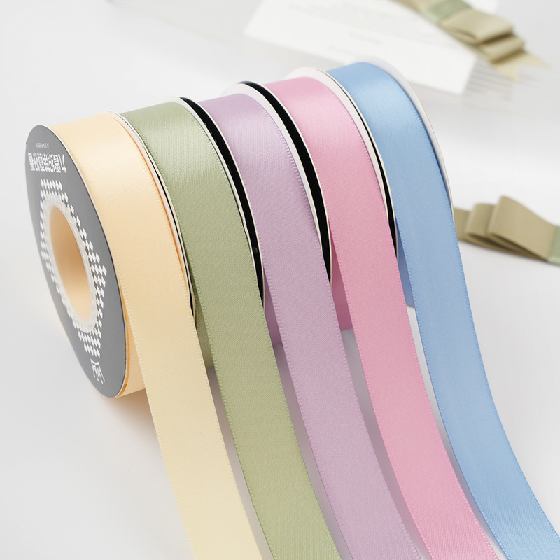 In-Stock 2cm Double-Sided Encrypted Ribbon DIY Decorative Ribbon Hair Accessories Cake Flowers Polyester Satin Ribbon Luggage Bow