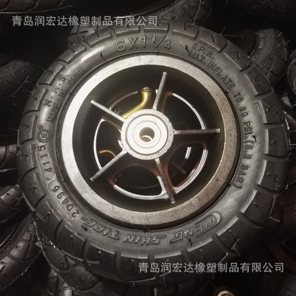 批发6×1.25  6寸 6×2 电动滑板车充气轮胎  铝合金轮毂 轮子