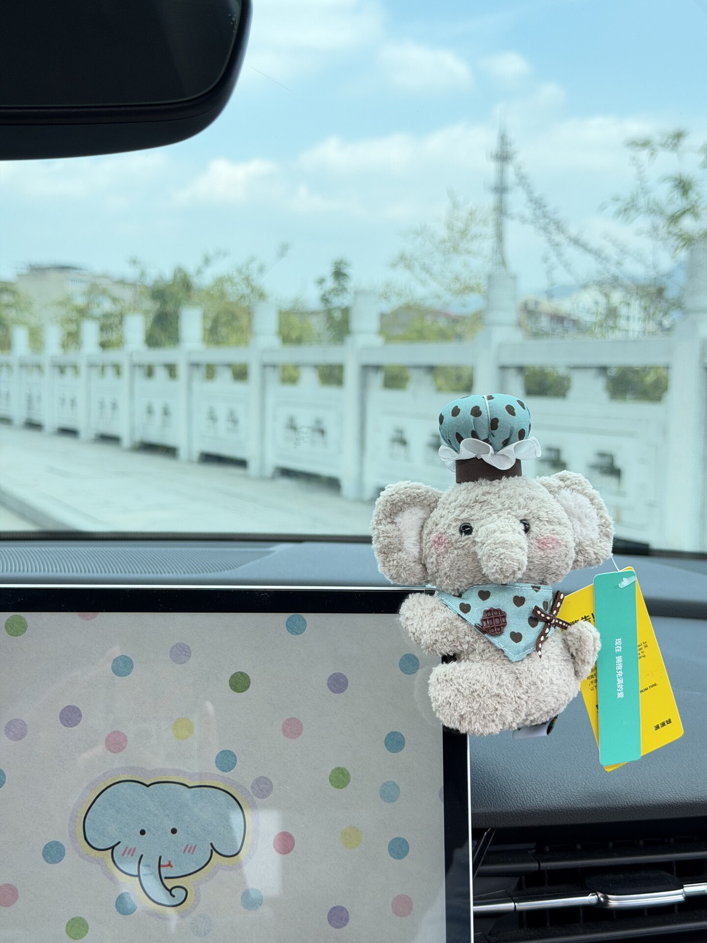 Car decoration cartoon cute plush toy for car dashboard and interior screen decoration for women
