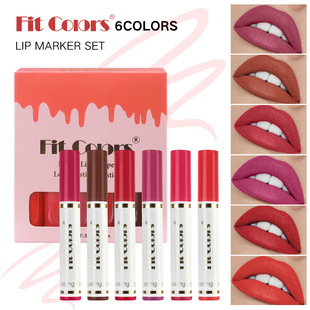 Makeup Fit Colors6 color lip line lipstick pen lip gloss pen suit matte not easy to fade hook line dyeing wholesale