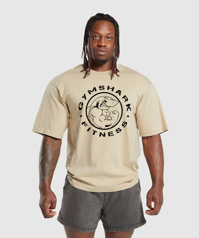 GYMSHARK メンズ オーバーサイズ Tシャツ ジム スポーツ フィットネス コットン ラウンドネック ルーズ 半袖 カジュアル Tシャツ トップス|undefined