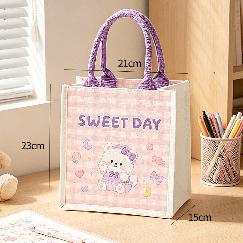Bolsa de lona Bolsa de tote de oso personalizada Bolso de lona tridimensional para estudiante Carpeta personalizada con logo Bolsa de lona pequeña image 16