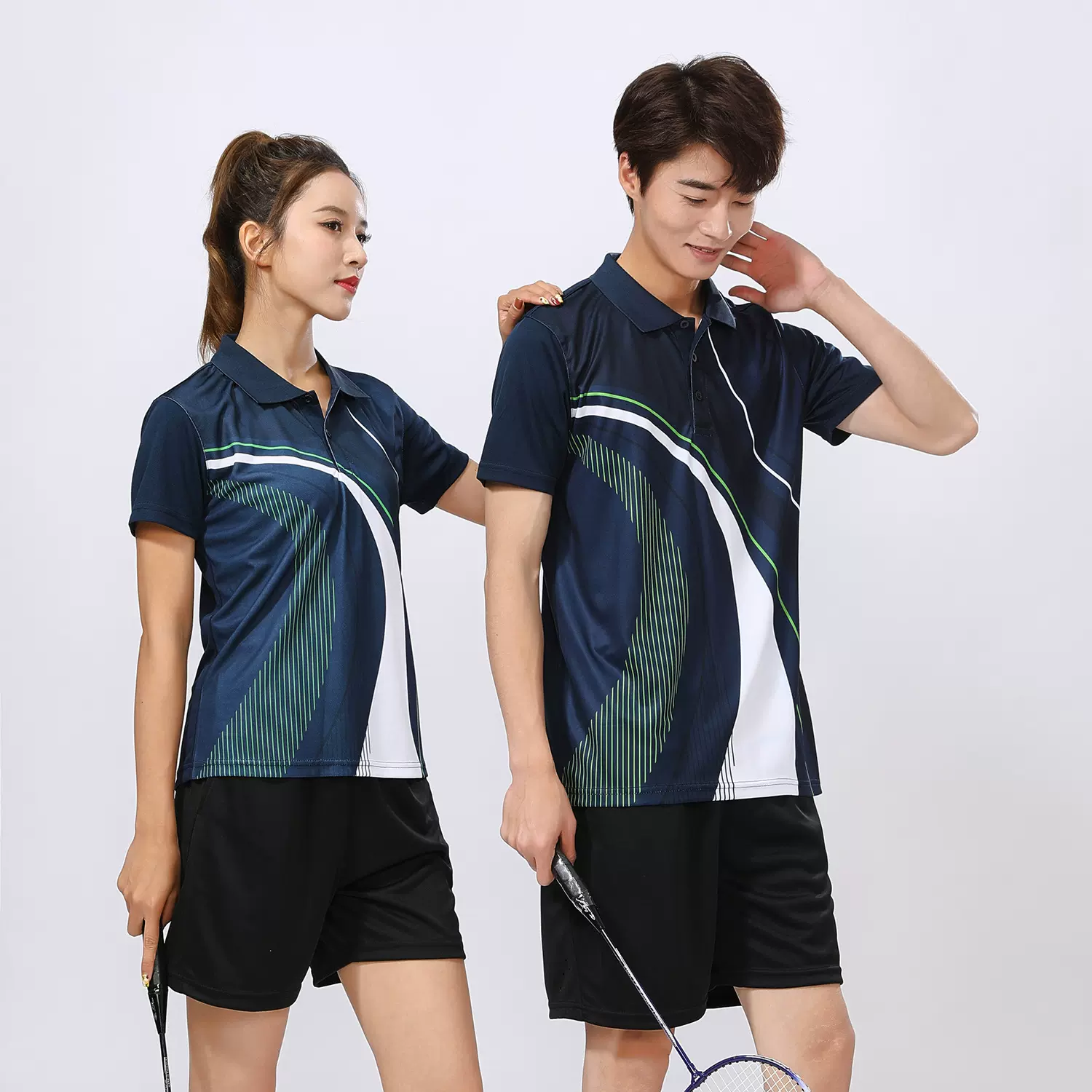 羽毛球服套装男女款翻领乒乓球网球运动服球衣速干队服印字号印制
