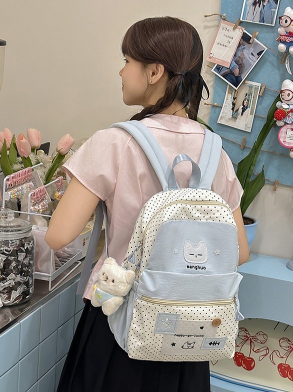 新款少女双肩包碎花高颜值初中学生大容量背包可爱ins风通勤书包|undefined