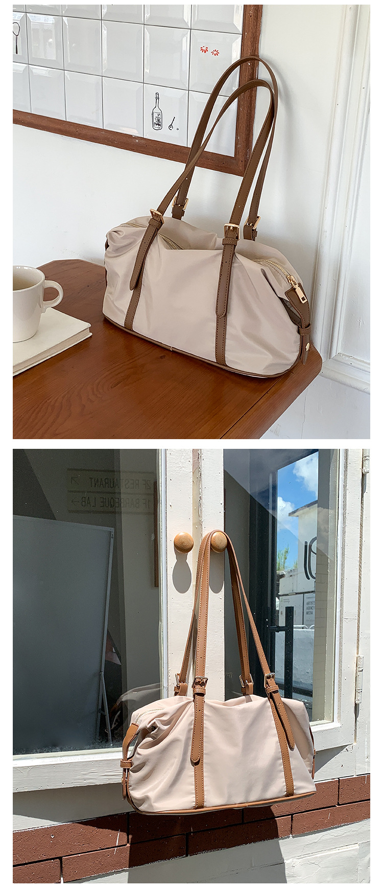 Nylon spalla grande capacità, semplice e versatile ascella ba, alla moda splicin, design di nicchia, pendolari donne_voghion.com