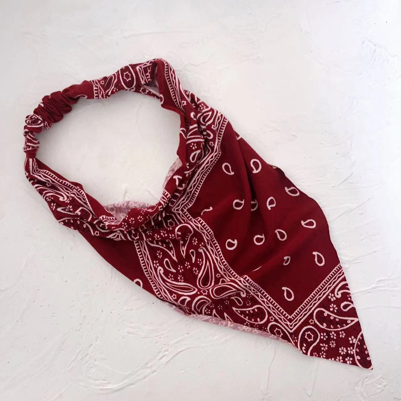 Summer New Ethnic Style Elegant Artistic Headscarf Mori Women's Hair Belt Triangle Scarf Atmosphere All-match Hair Accessories Women
