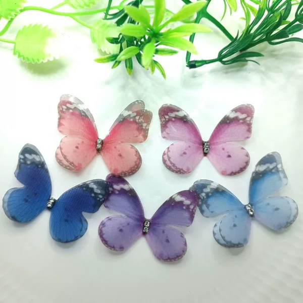 5cm Double-layer tulle butterfly DIY hair clip, clothing, eye makeup materials, accessories, face stickers for selfie photos