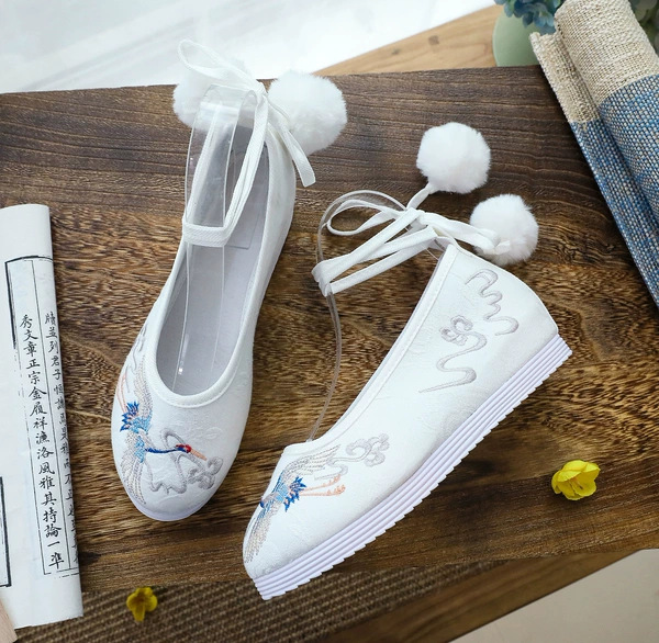 Mao Ball Fairy Crane Single Shoes White 3-24