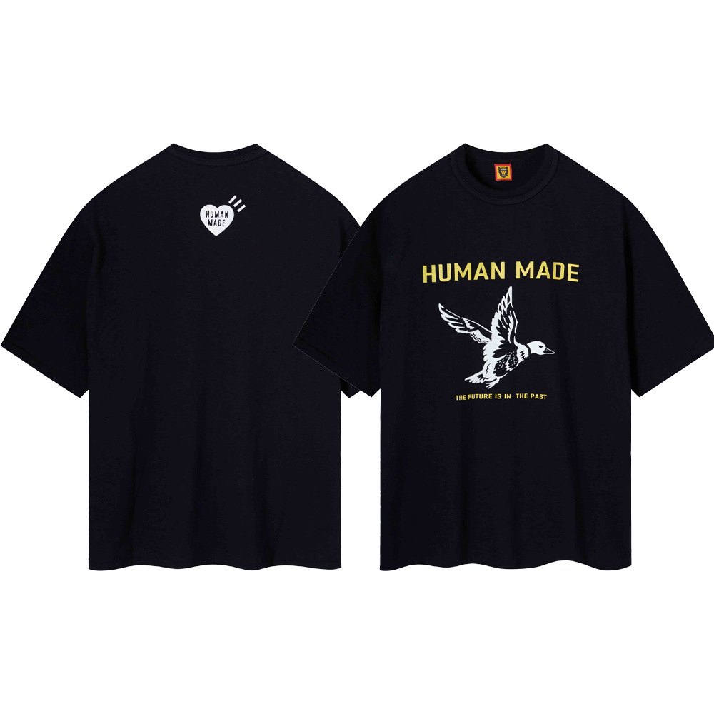 Marca de moda japonesa de bambú pesado algodón suelto pareja de hombre y mujer cilindro camiseta de manga corta media manga TEE