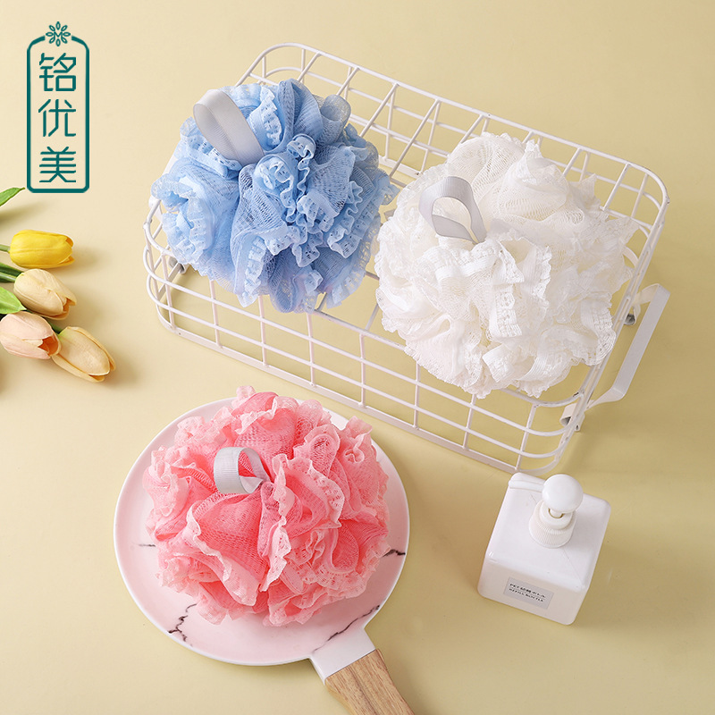 Bubble Bath Ball, Scrubbing Mitt, New Shower Supplies, Cute Solid Color Back Scrubber, Large Size Bath Ball