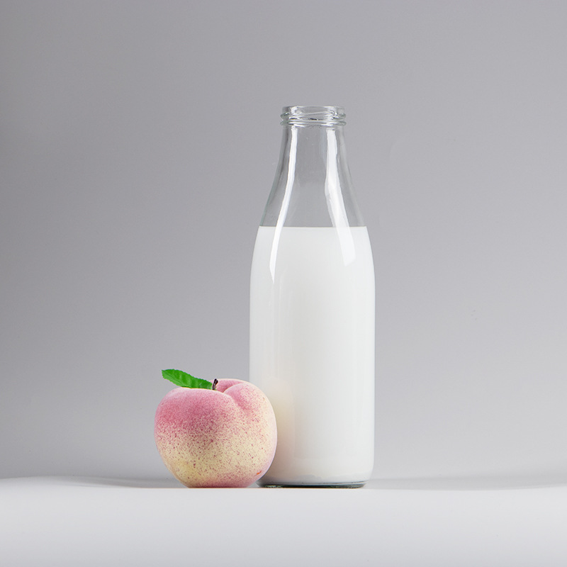 1升螺口透明牛奶瓶1000毫升玻璃牛奶瓶