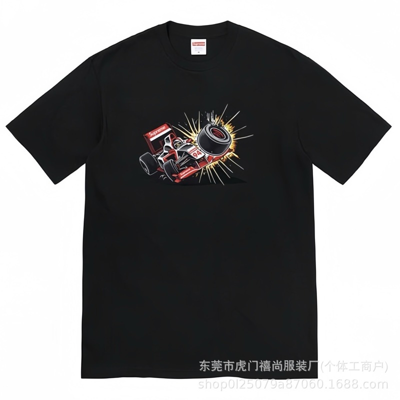 25ss美潮Supreme男女兼用ゆったりカジュアル半袖プリントレターTシャツ、ワンピース発送、純綿半袖|undefined