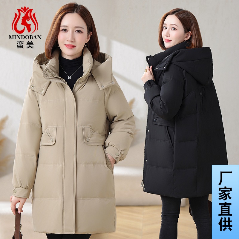 Warm velvet capacious down jacket