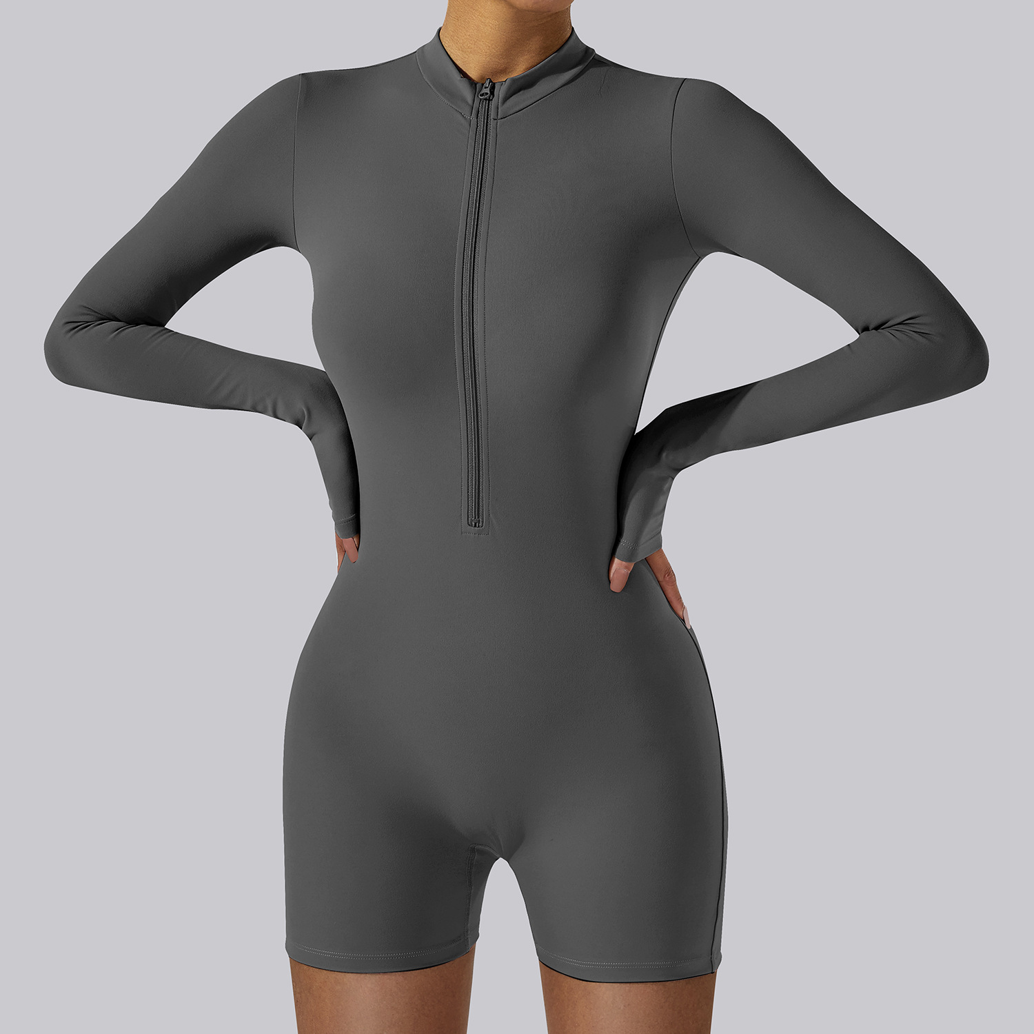 Nuevo Traje de Yoga de una Pieza con Cierre de Cremallera en el Cuello, Traje de Baile de una Pieza, Traje Deportivo Ajustado de una Pieza