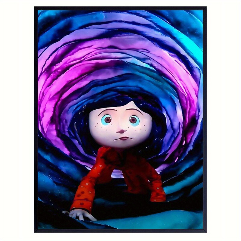 Vibrant Coraline Jones Canvas Art Print Decorative Retro Style Poster Cartoon