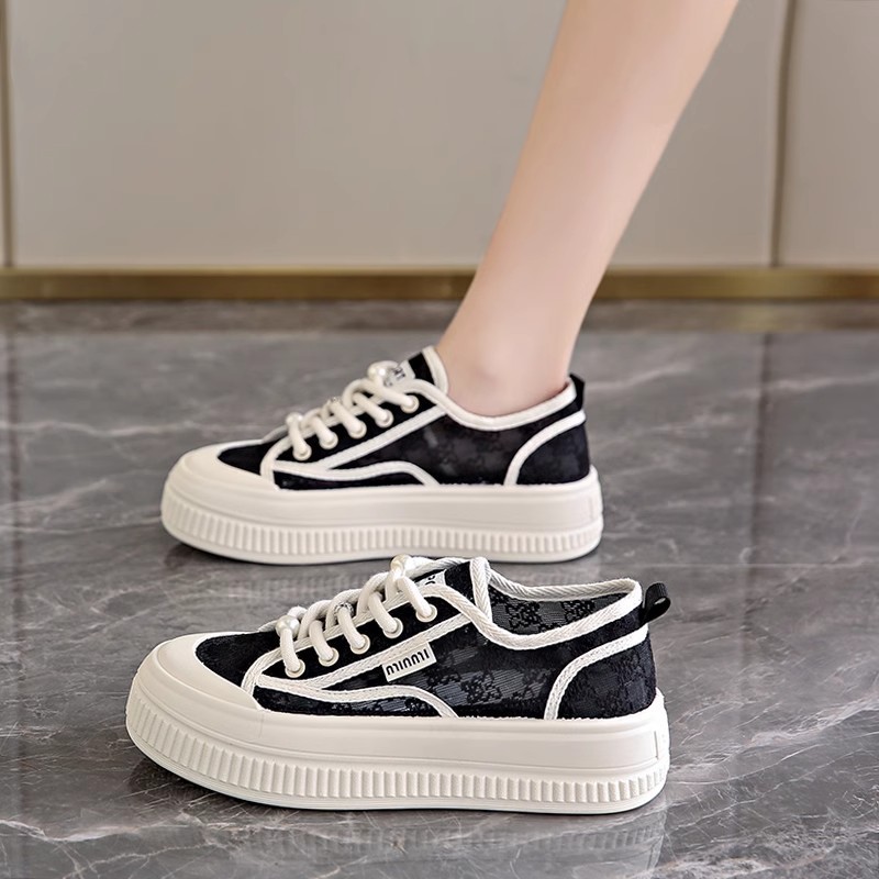 Zapatos de mujer de verano ventilados zapatos de malla de moda 2025 zapatos de pescador zapatos de suela gruesa zapatos delgados zapatos de mujer