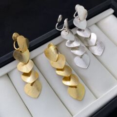 小众设计高级感夸张个性流苏几何爱心无耳洞耳夹轻奢气质欧美耳钉