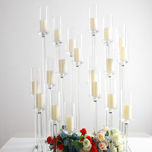 跨境水晶烛台厂家批发婚礼活动路引灯家居装饰豪华5头烛光