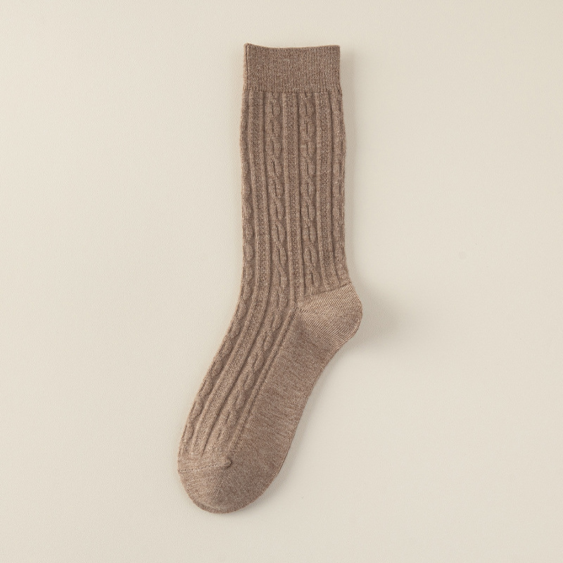 Calcetines para mujeres, calcetines de lana calientes de invierno, calcetines de lana de invierno de doble aguja, calcetines de mujer resistentes a la bola.