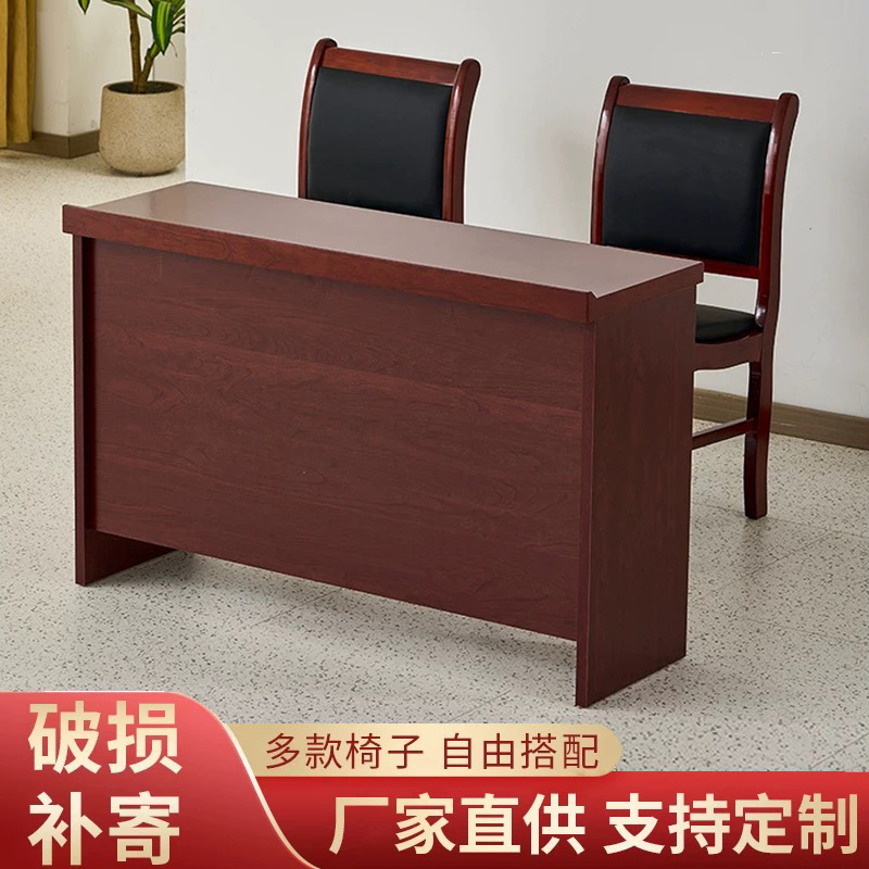 Painted Solid Wood Conference Table, Double Solid Wood Conference Room Desk, Simple Conference and Training Table and Chair Set Painted Solid Wood Conference Table, Double Solid Wood Conference Room Desk, Simple Conference and Training Table and Chair Set