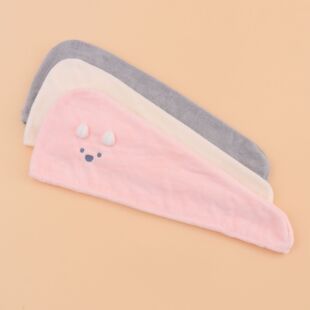 Coral fleece thickened children's hair drying hat autumn and winter Japanese cartoon embroidered koala bear adult quick-drying absorbent shower cap cute