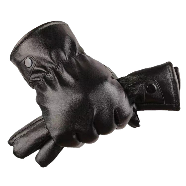 Pantalla táctil guantes de cuero PU mayorista de invierno caliente guantes a prueba de viento para hombres y mujeres gruesos y veludo negro nuevo tipo de pantalla táctil