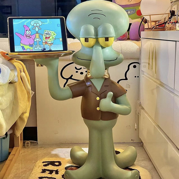 Trendy Squidward Entryway Tray Floor Decoration 1.0m Worker Figurine Sofa Side Living Room Shelf