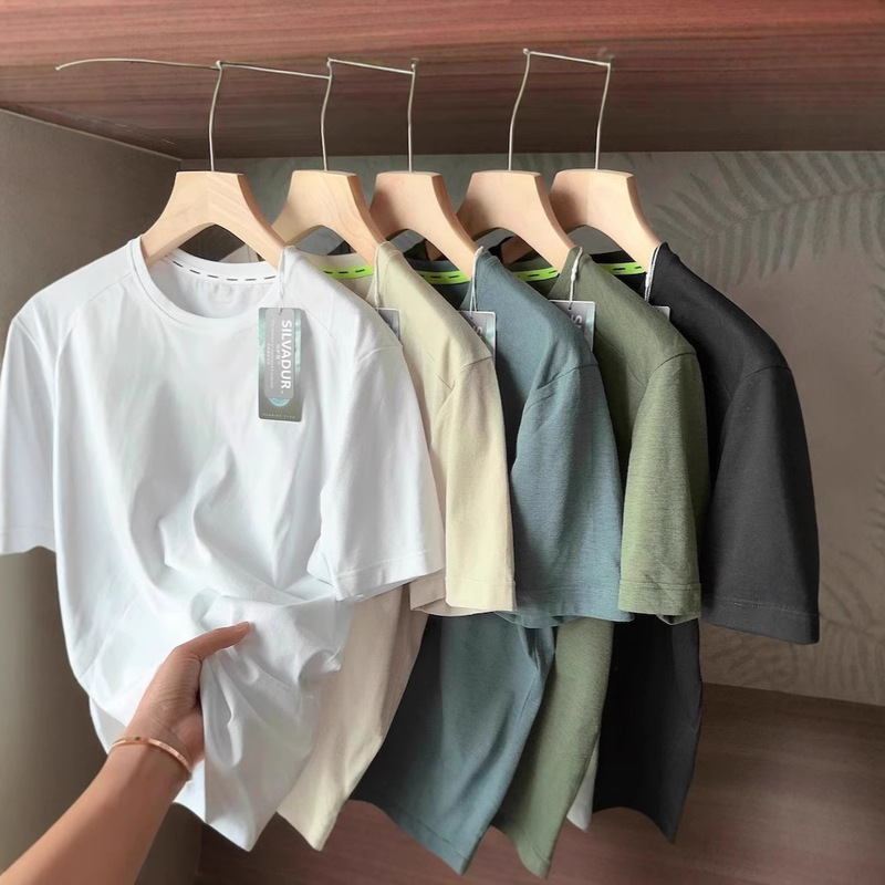 Dijia's Same Sports Product Pai Quick-Drying Elastic Brushed Spring and Summer Men's Sports Casual Round Neck Short-Sleeved T-Shirt Top Dijia's Same Sports Product Pai Quick-Drying Elastic Brushed Spring and Summer Men's Sports Casual Round Neck Short-Sleeved T-Shirt Top