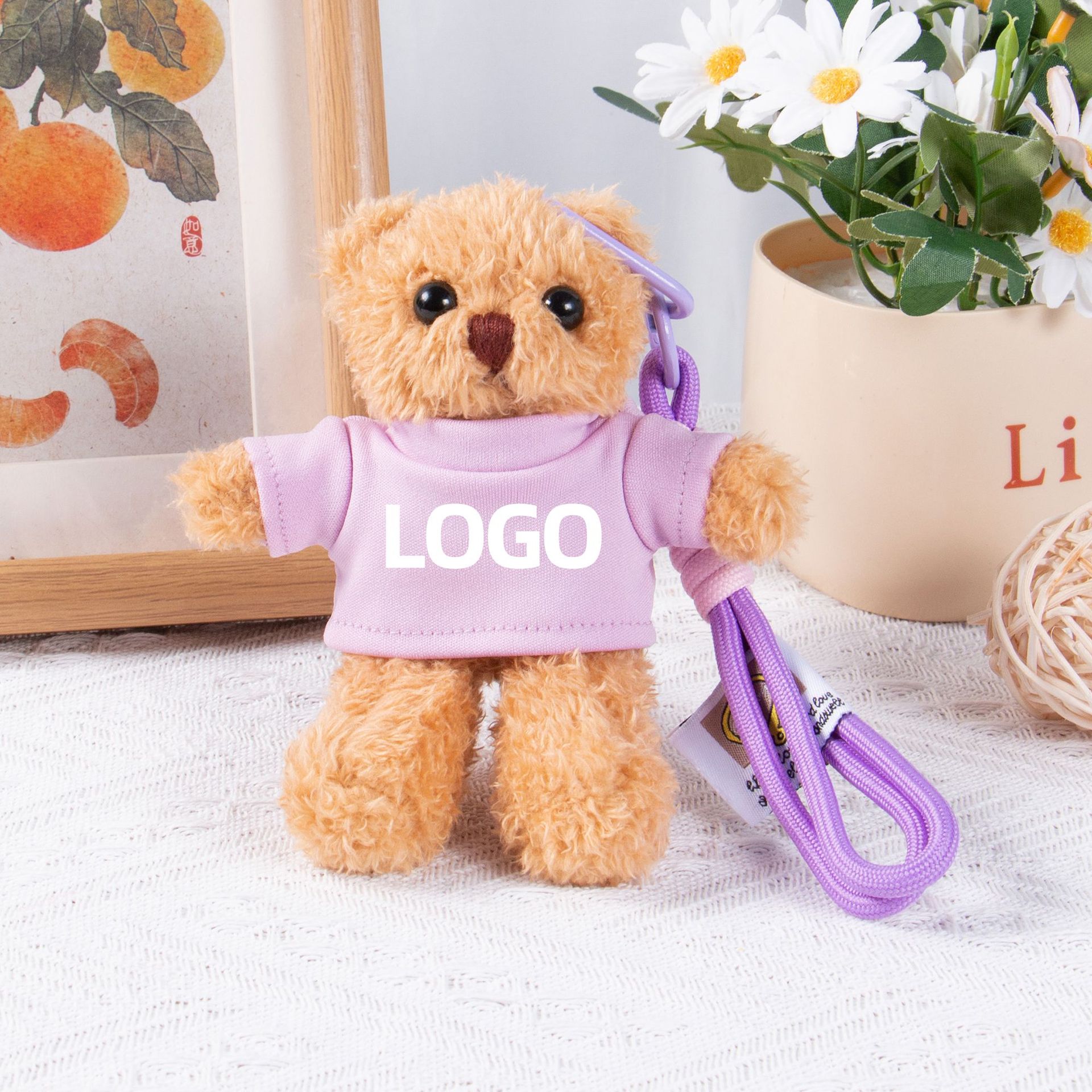 Teddy Bear Keychain Colgante Bolsa accesorios de ropa impresa LOGO vestido Teddy Teddy Doll juguetes de peluche