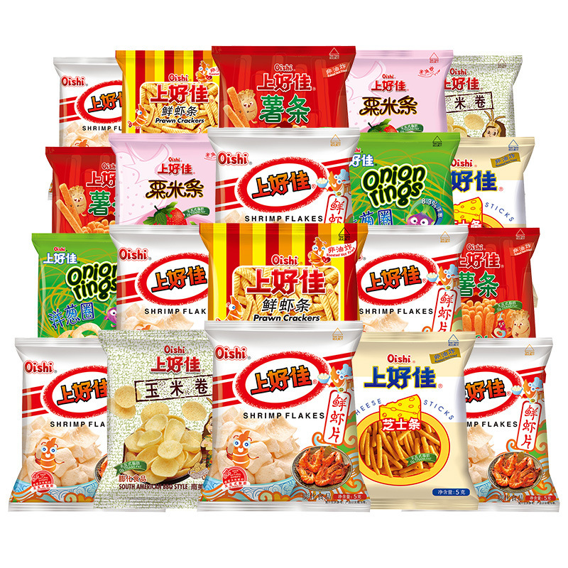 上好佳新鮮なエビせんべい、エビせんべい、ポテトチップス、オニオンリングスナック、スナックギフトパック、懐かしいスナック、卸売|undefined