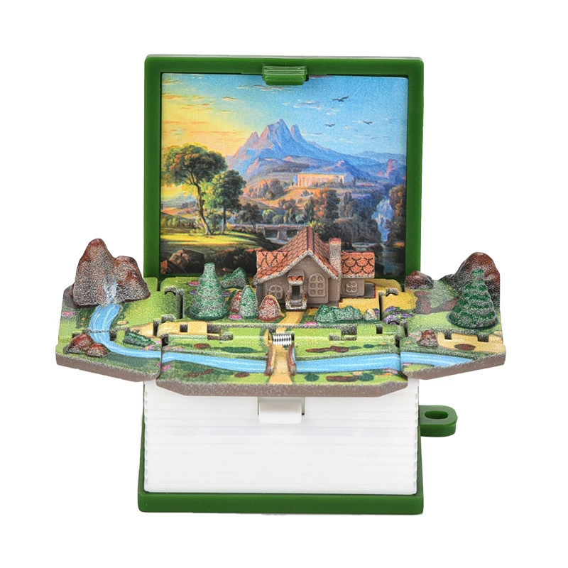 Creative small toy, three dimensional folding keychain with key, creative gift, in 3d format
