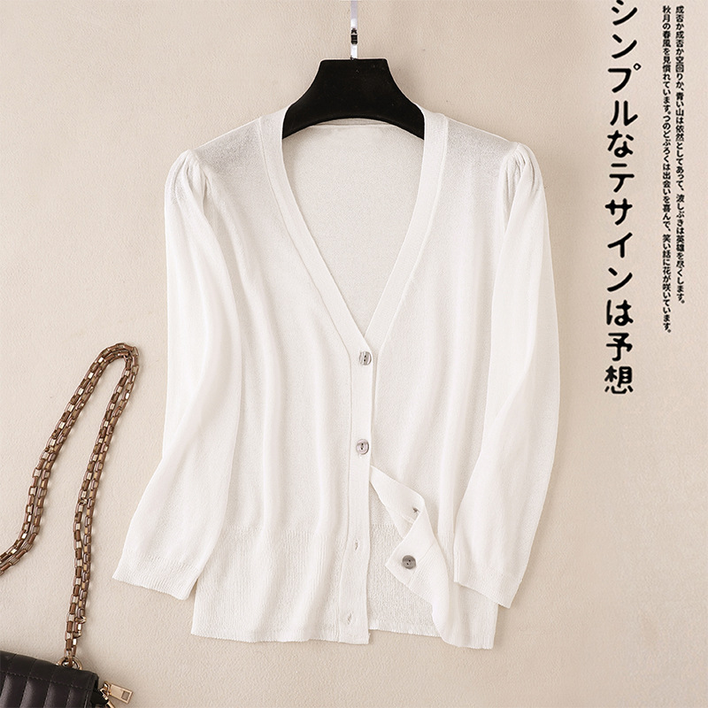Thin Ice Silk Knitted Cardigan for Women, Sun Protection White Short Shawl, Skirt, Top, Jacket, Summer Air-Conditioned Shirt Thin Ice Silk Knitted Cardigan for Women, Sun Protection White Short Shawl, Skirt, Top, Jacket, Summer Air-Conditioned Shirt
