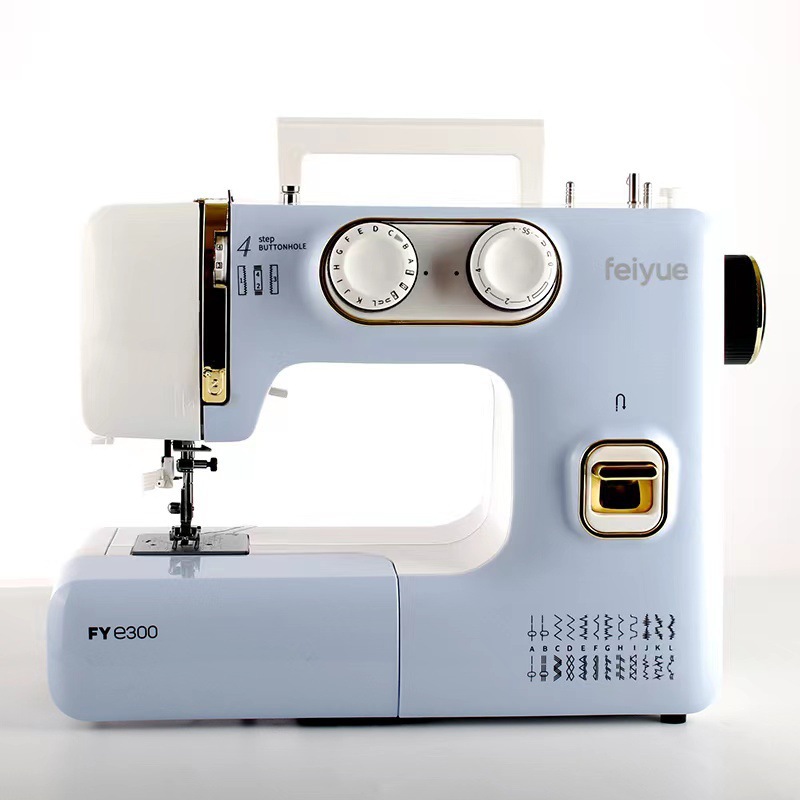 Feiyue salto doméstico multifuncional máquina de coser eléctrica carro de ropa E300 escritorio cerradura borde comer grueso 12 capas de alta potencia