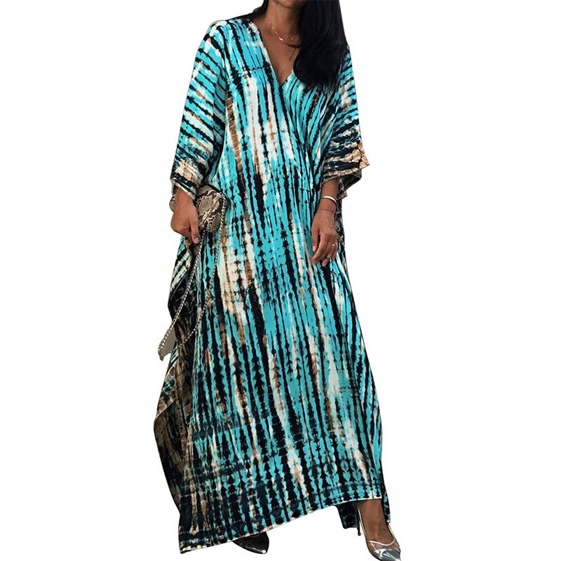 203g Weight Sunscreen Shirt Outerwear Type 3/4 Length Sleeve Sleeve Length Women's Fashion Tie Dye Printing And Dyeing Cover Ups