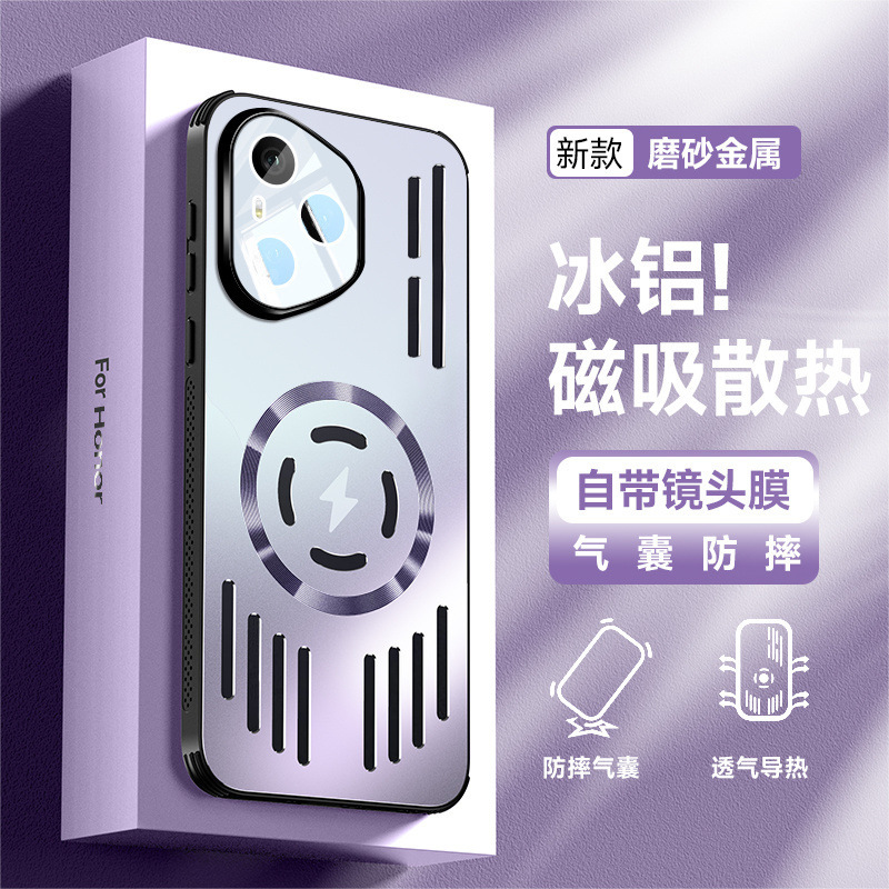 [アルミニウム合金放熱] Honor 400 携帯電話ケースに適した新しい Pro メタルレンズオールインクルーシブ落下防止保護カバー|undefined