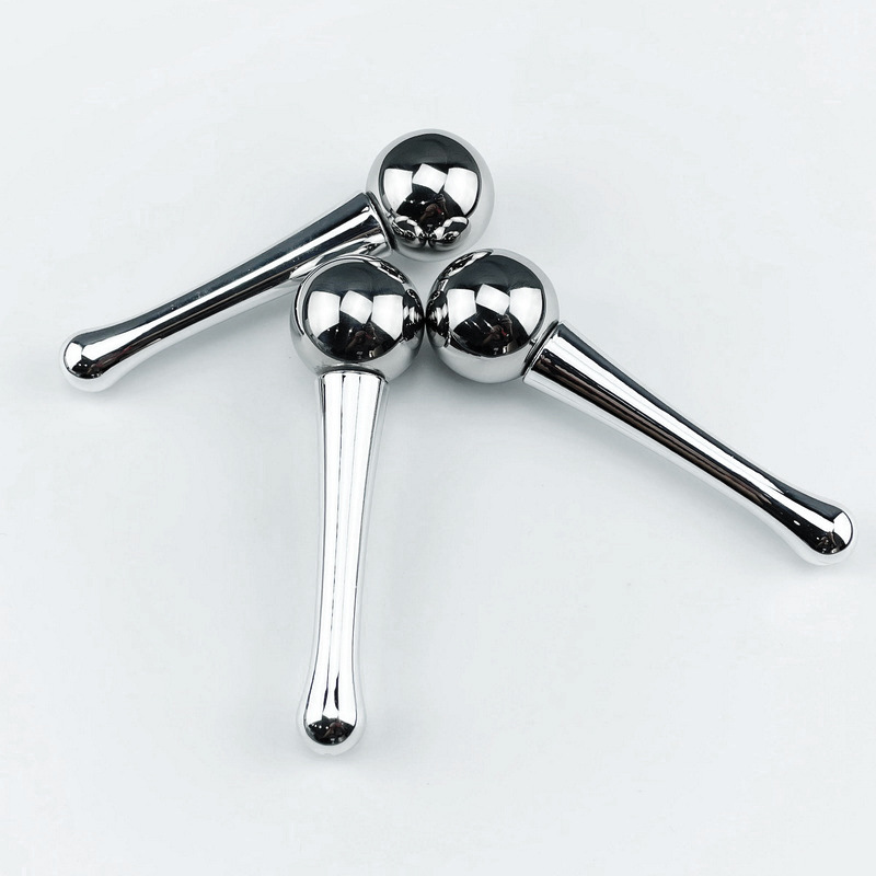 新品不鏽鋼旋轉冰波球臉部美容冰敷手持不鏽鋼按摩球批發