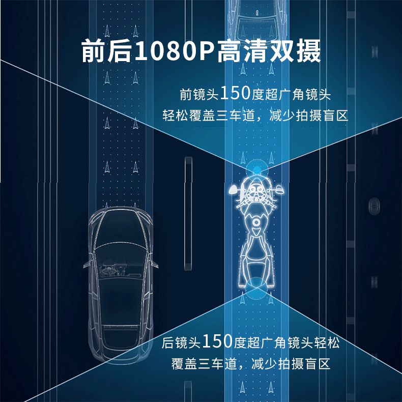 Riding machine waterproof HD double recording wire GPS motorcycle electric vehicle locomotive type driving recorder