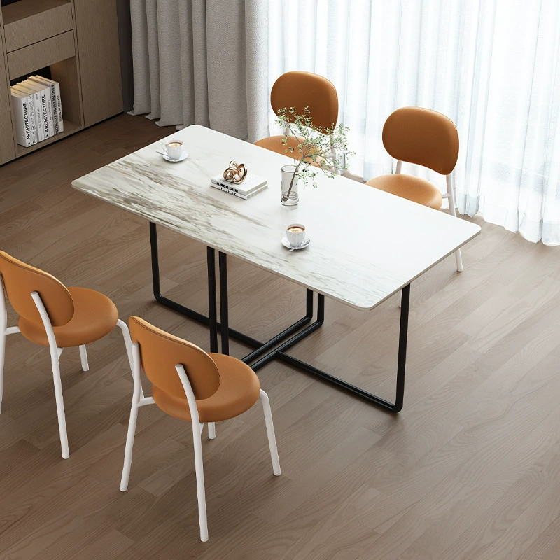 Легкий и роскошный маленький обеденный стол и стулья Современная минималистская гостиная обеденный стол Домашний компьютерный стол стол золотой фарфоровый обеденный стол оптом