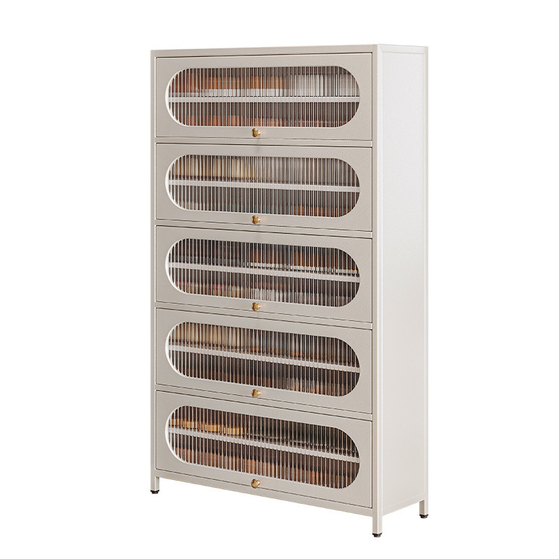 Zapatero de acero, armario de porche de entrada para el hogar, todo en uno contra la pared, balcón multifuncional, almacenamiento, almacenamiento, estante para zapatos de hierro forjado