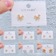 丽银/丽贝丽影s925银针精致花朵蝴蝶耳钉系列韩版ins风小众设计感