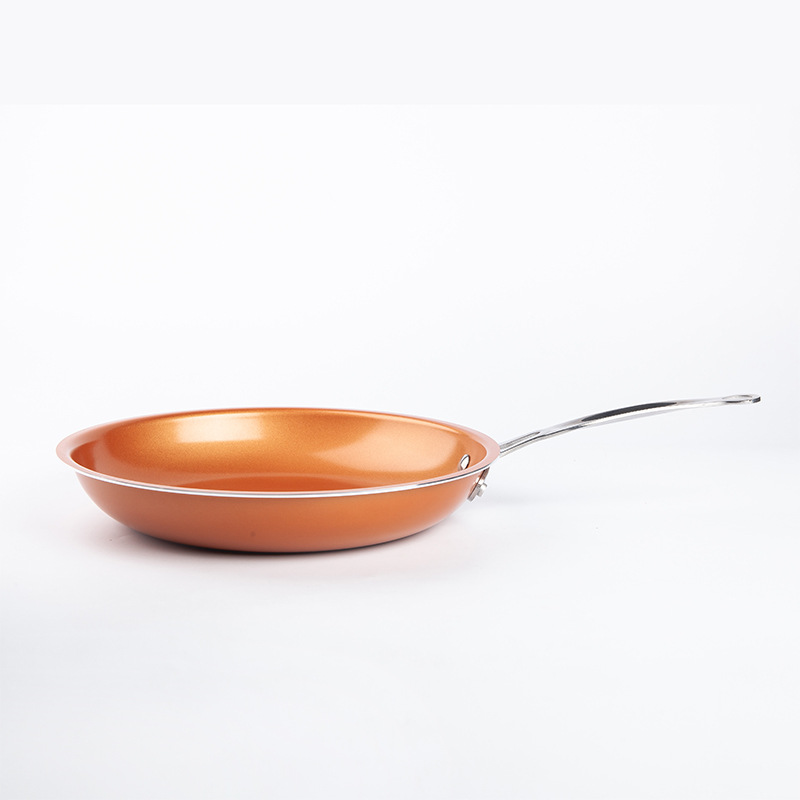 Utensilios de cocina al aire libre pan de cobre de la familia al aire libre de doble uso sartén antiadherente Cocina de Inducción llama abierta revestimiento cerámico universal