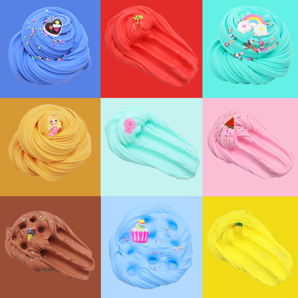 Amazon 9 Color Mud Cotton Mud Plasticine Yellow Oil Mud slime kit Children's Toys Non-Stick