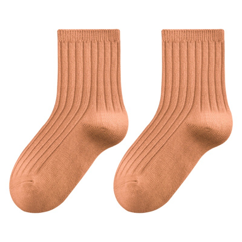 Nuevos calcetines para niños Calcetines de media pantorrilla de estilo coreano doble aguja sin hueso pies no apretados calcetines de bebé de algodón peinado Zhuji Calcetines niños
