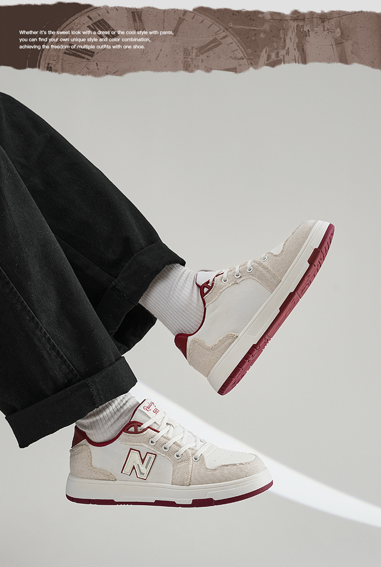Giày sneaker nam cổ thấp đế dày phong cách retro thể thao — 565 Trắng Xanh chi tiết 5