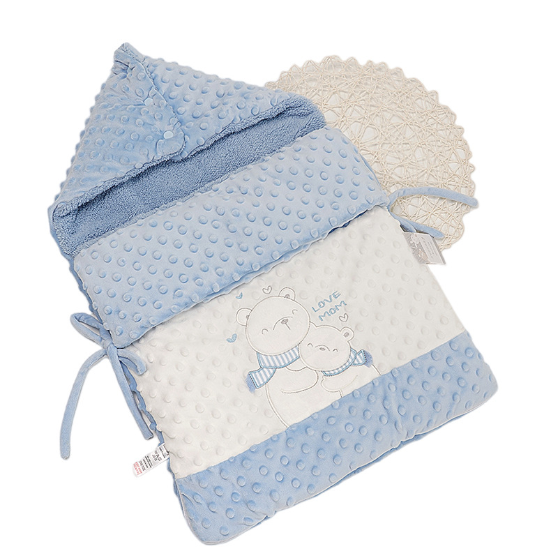 Saco de dormir anti-saltos de dos lados para recién nacidos, nido de dormir Sunnozy engrosado otoño y invierno, edredón de cachemira cálida para bebés