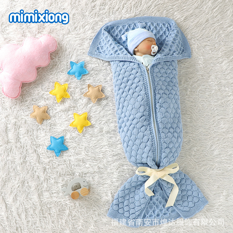 ins热卖秋冬新款婴幼儿多功能拉链纯色睡袋新生儿防惊跳包被盖毯